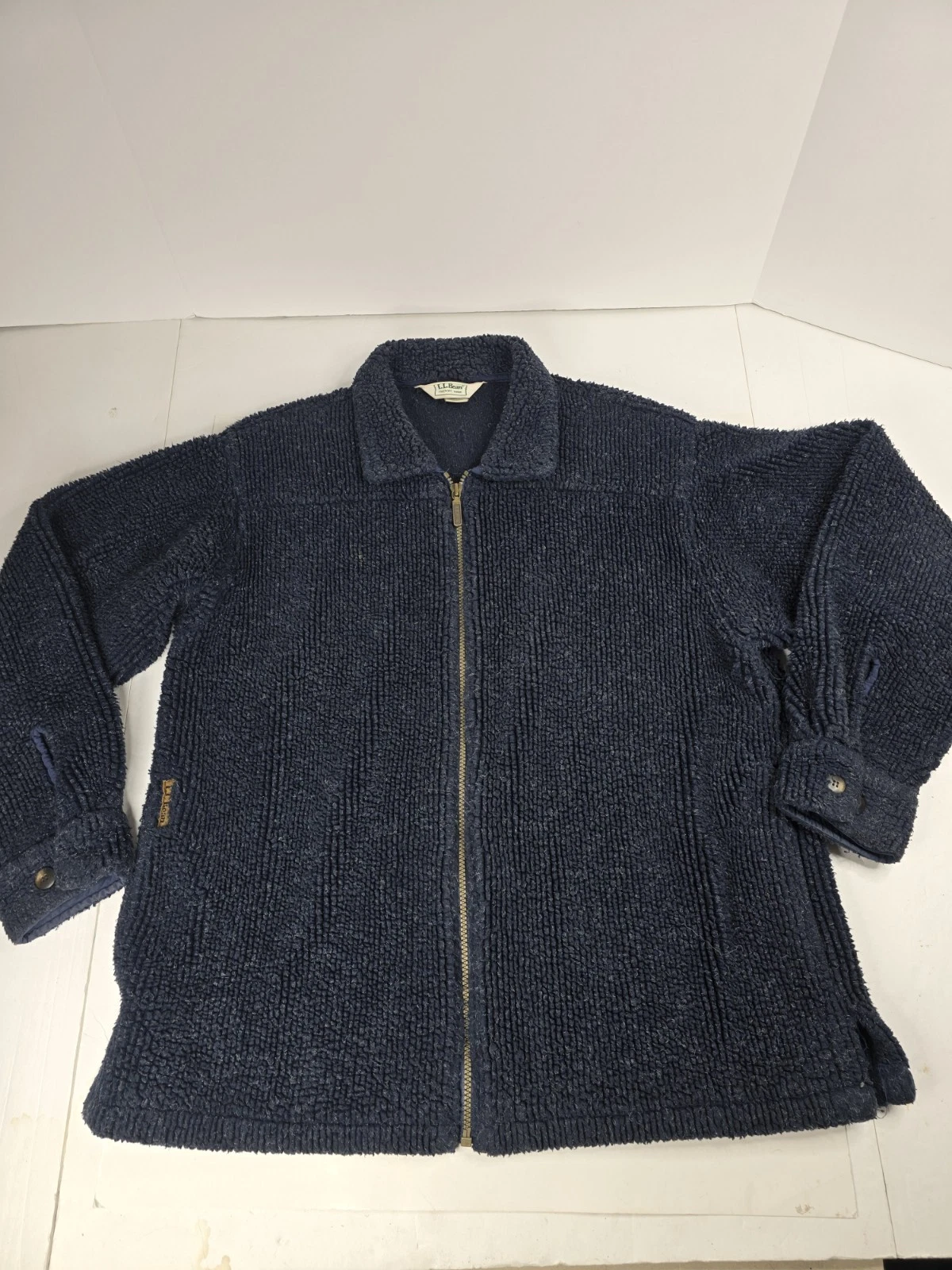 LL Bean Vintage Micro Supreme Full Zip Polaire Veste Pull L Large Freeport Maine