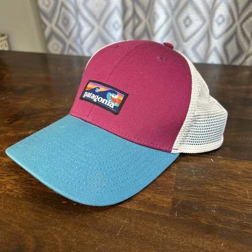 Patagonia Hat Mesh Panel Trucker Snapback Embroidered Spell Out Logo Cap