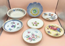 Miniature Bone China Porcelain Plates Coalport Haviland Lot of 7 Cottagecore