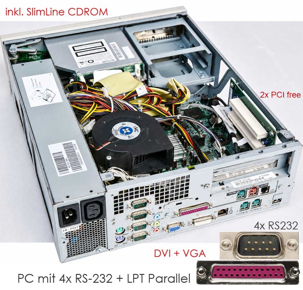 NCR Micro-PC Computer Windows 98 4x RS-232 LPT Parallel CD-ROM