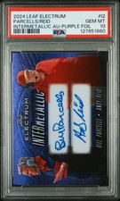 2024 LEAF ELECTRUM INTERMETALLIC AUTO FOIL ANDY REID / BILL PARCELLS 4/7 PSA 10