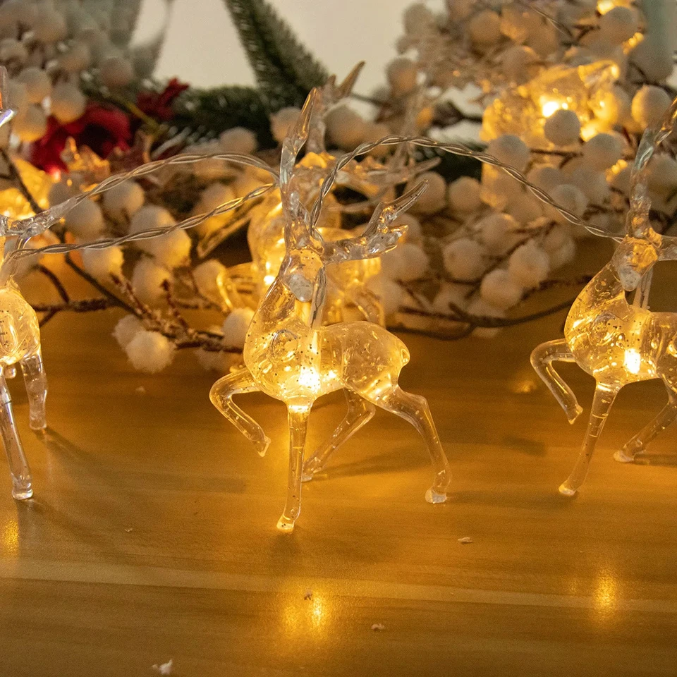 New 1.5/3m 3D Christmas Festive Reindeer Shaped Battery Operated String Lights - Image 3 of 4
