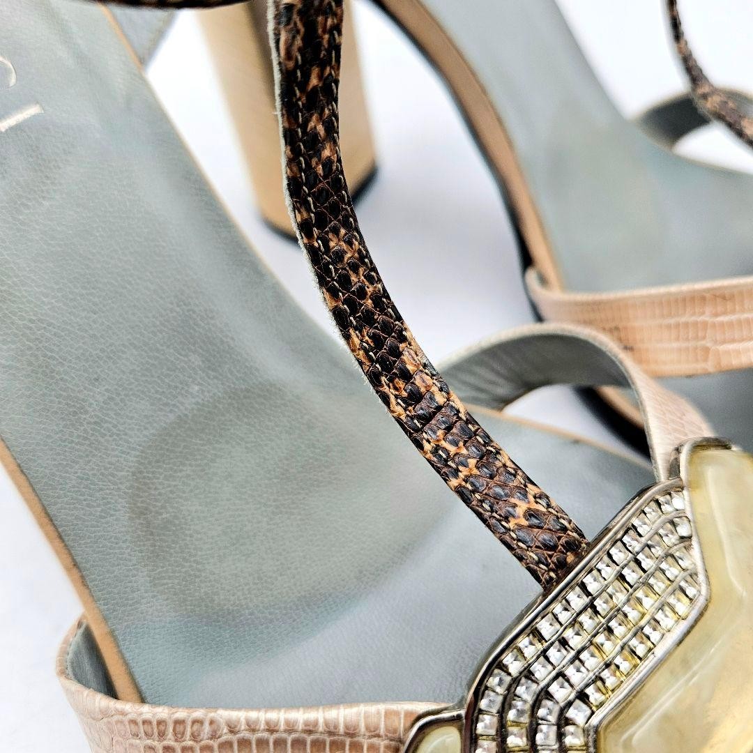 GUCCI Python Strap Sandals, Size US 7, Open Toe H… - image 10