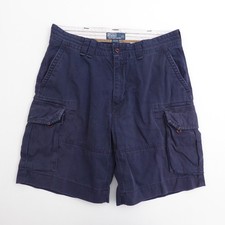 Polo Ralph Lauren Mens Cargo Shorts Navy Blue Classic Chino Vintage 36