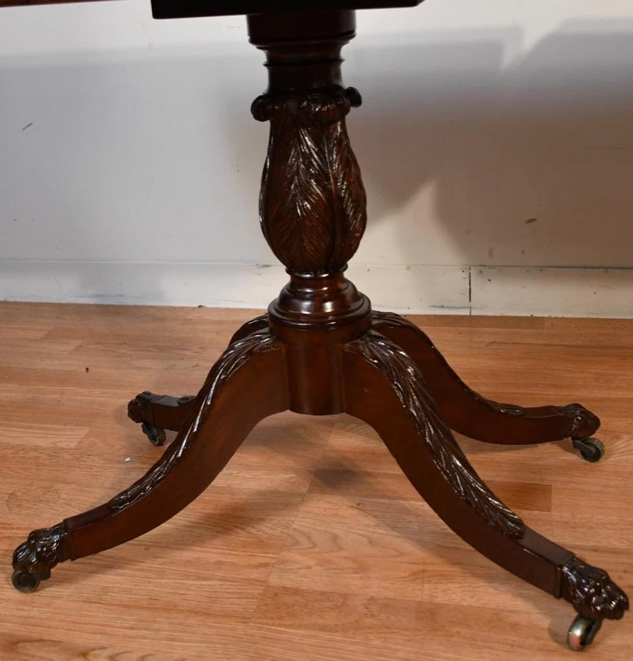 PAR de mesas de jogo/console antigas inglesas federais de mogno flip-top 1850 - Imagem 3 de 4