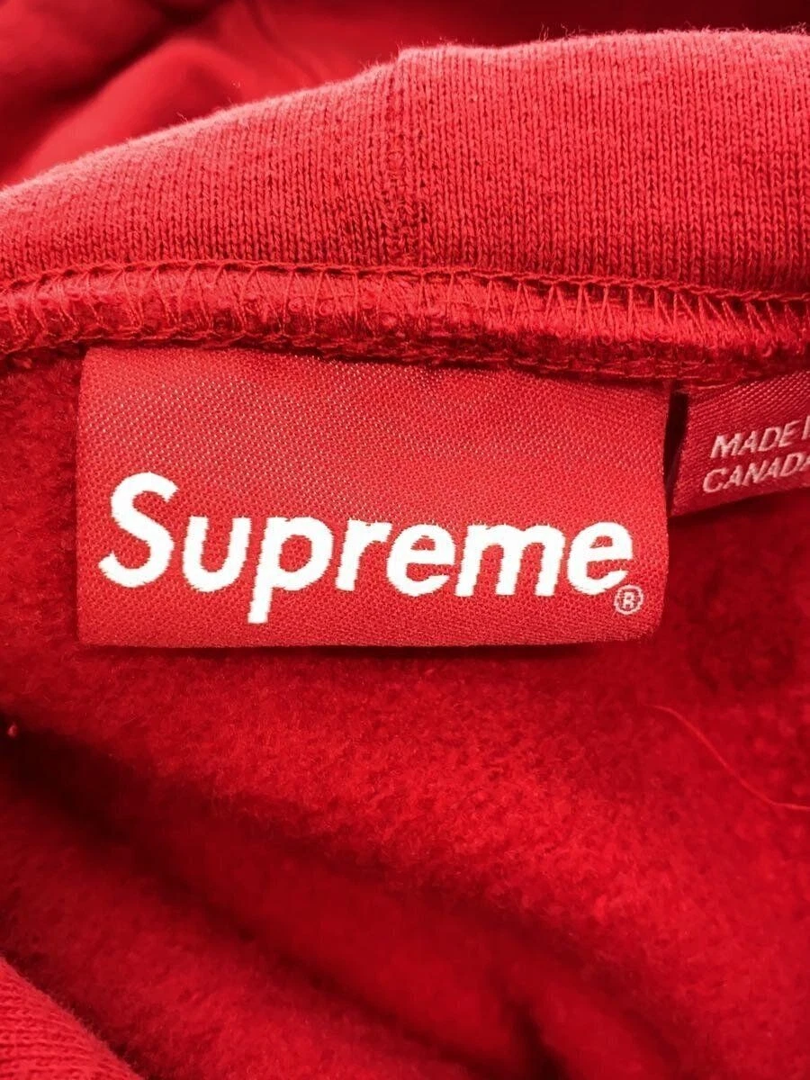Felpa con cappuccio Supreme M cotone rossa usata