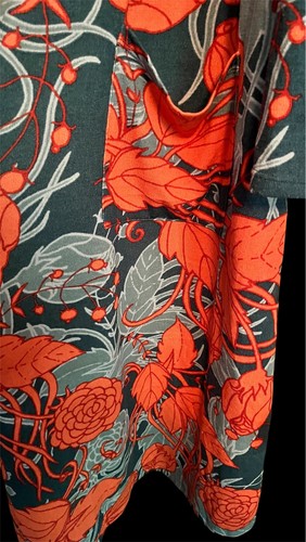 LuLaRoe Floral Print Long Sleeve Open Cardigan Sweater Black Orange Gray L - Picture 4 of 5