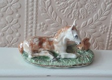 BASIL MATTHEWS FOAL AND RABBIT POTTERY ORNAMENT