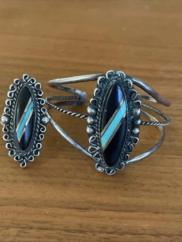 Vintage Native American Bracelet And Ring Sterling Silver