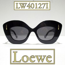 Loewe ANAGRAM LW40127I 01A Sunglasses Women's Shiny Black Square Cat Eye 135mm
