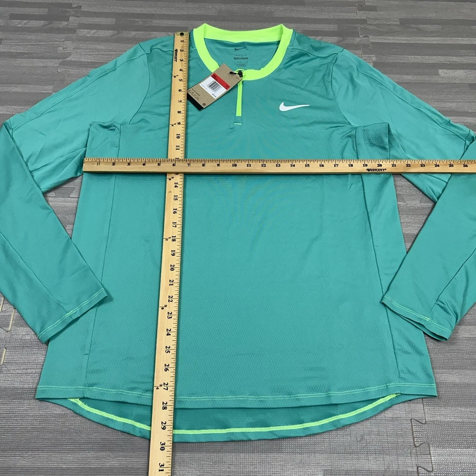 Nike Court Dri-Fit ADV Long Sleeve Tennis Shirt Mens Large DR6486-392 Teal $75 - Image 4 of 4