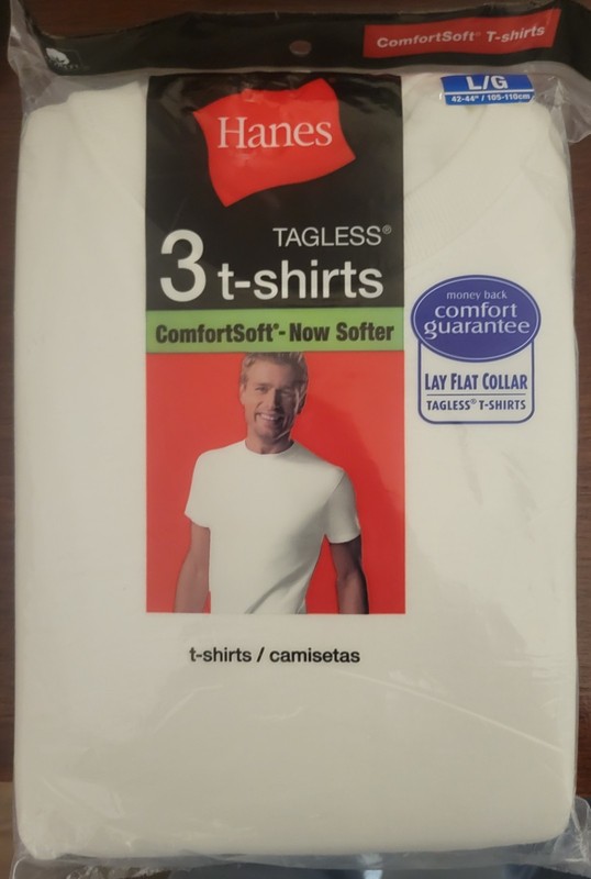 Hanes Mens White T Shirts New-3 Pack