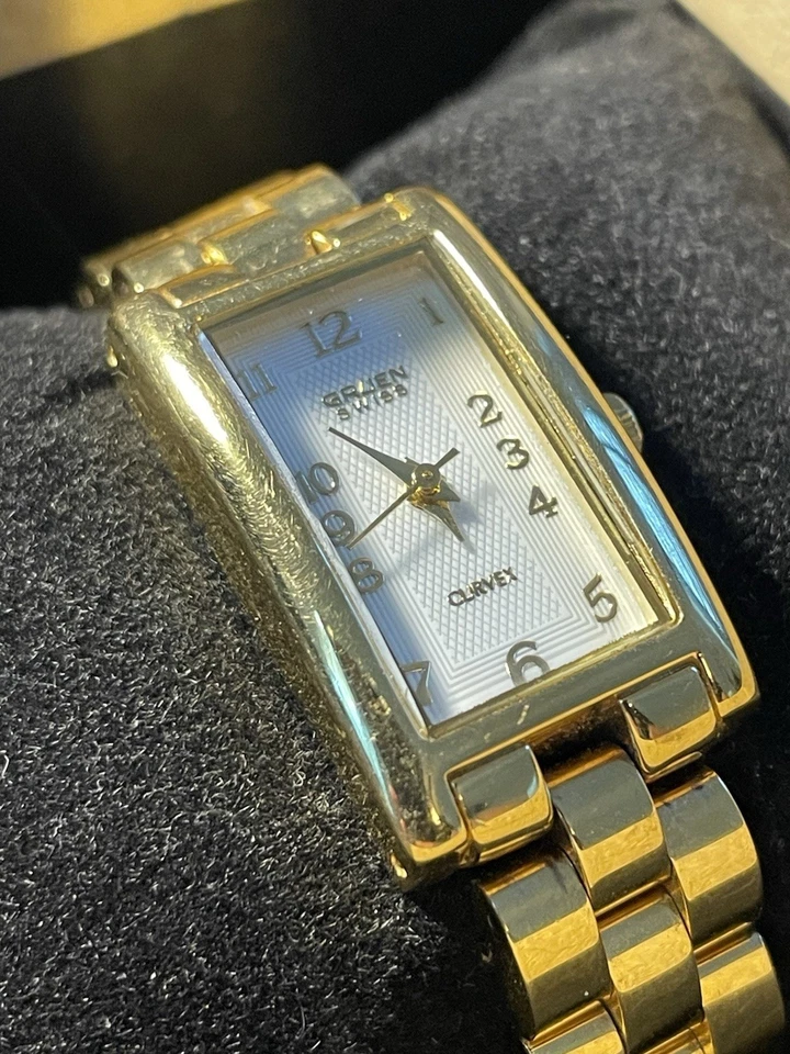 Movimiento de cuarzo vintage para mujer Gruen Swiss Curvex 5 joyas GSL116 Foto 3 de 4