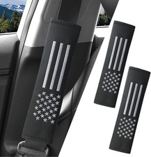 2pc Car Seat Belt Covers Padsseatbelt Strap Coverseat Belt Black Usa Flag