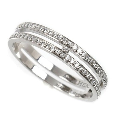 Hermes Ariane PM Diamond Ring 0.29ct K18WG White Gold US6.75 EU53