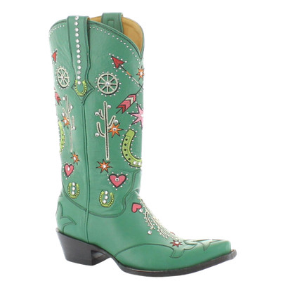 Old Gringo Ladies Hey Porter Leprechaun Green Western Boots L4126-1