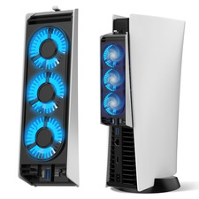 Cooling Fan for PS5, Quiet Cooler Fan with LED Light, Compatible with Playstatio
