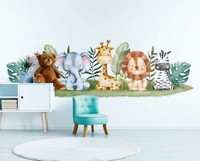 Kinderzimmer Fototapete Dschungelfreunde - Niedliche Babytiere Als Vliestapete –