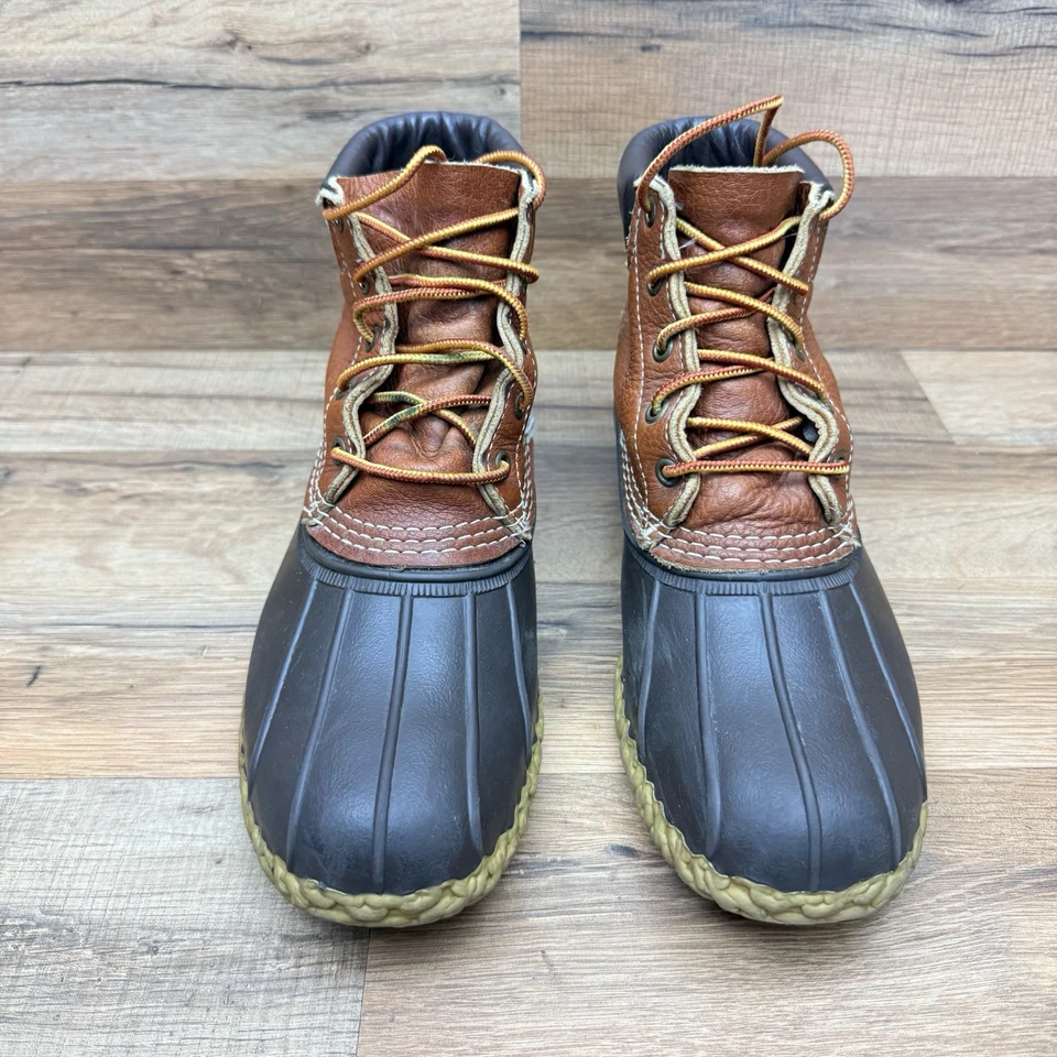 LL Bean  Women Size 9 Brown Leather Boots 6" Padded Collar Hunting Duck Boot - Image 2 of 4