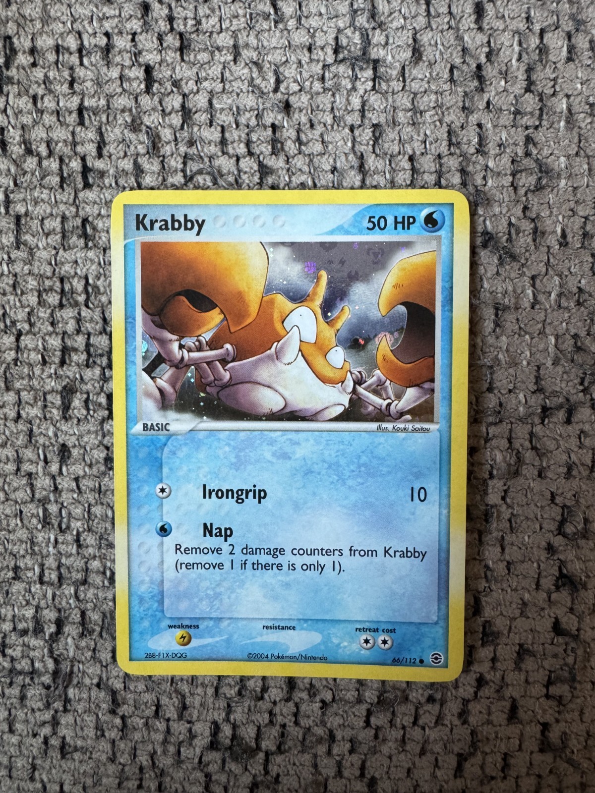2004 Pokemon EX FireRed & LeafGreen 66/112 Krabby Reverse Holo MINT Rare Card