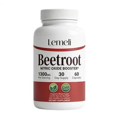 1-3er Pack Lemeli Rote Beete Kapseln, Lemeli Rote Beete Extrakt 1300mg, 60 Stück