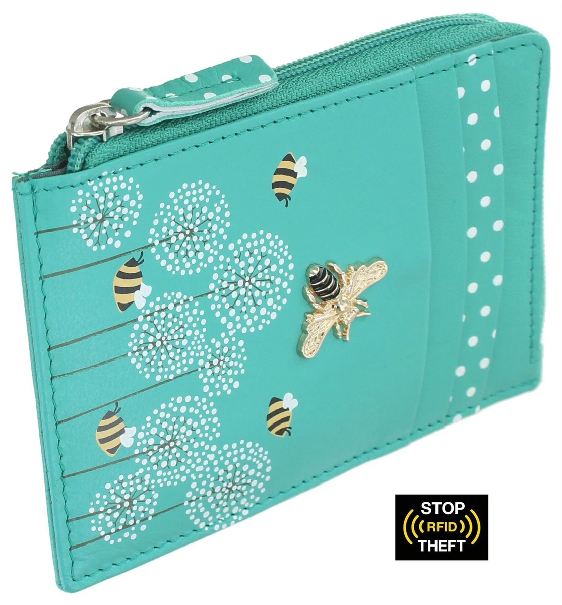 Mala Leather Moonflower Collection Leather Coin Purse Card Holder RFID 4249 56