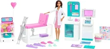 Barbie Fast Cast Clinic Doll & Playset, Brunette Doll & 30+ Accessories