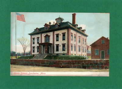 Harris School, Dorchester, Massachusetts Antique Postcard