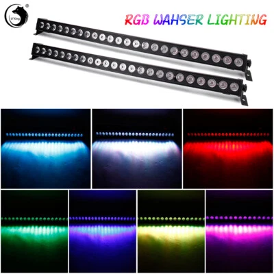 2pcs U`King RGB 24*3W DMX LED DJ Lichtleiste Washer Bar Weihnachten Bühnenlicht - Bild 1 von 4