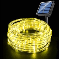 Solar 100 LED Rope Tube String Fairy Lights Waterproof Outdoor Garden Patio Lamp