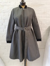 Lost Ink Womens Khaki Green Grey Military Coat - Size 38 Uk 10