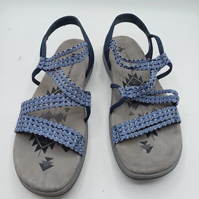 Skechers Reggae Slim Womens Sz 10 Navy Blue Stretch Appeal