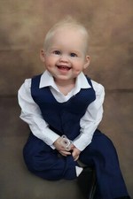 30in Artist Handmade Reborn Baby Doll Toddler Boy Hand-Rooted Short Hair Art Toy