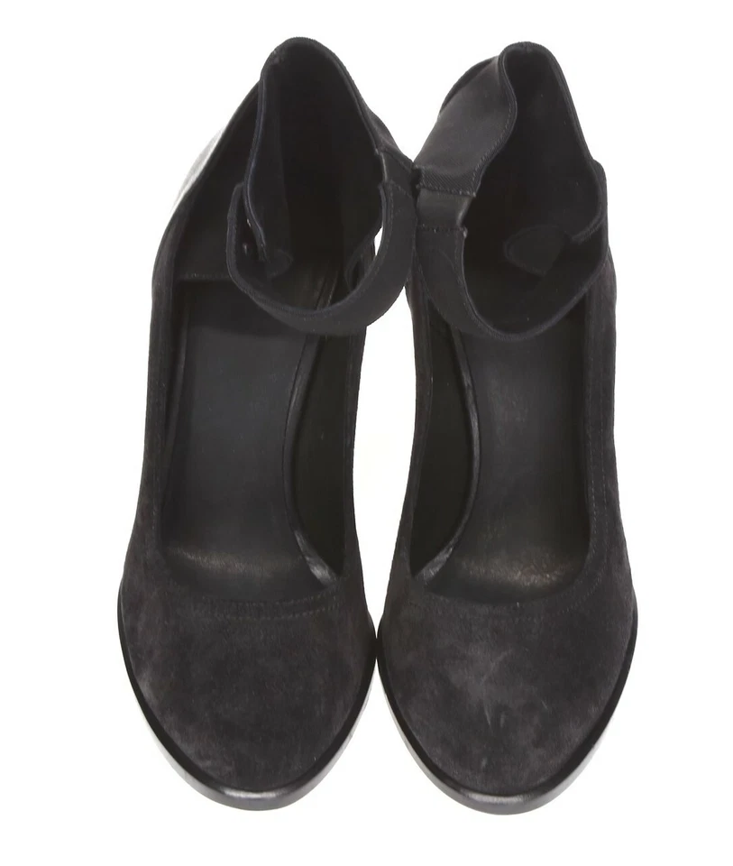 Salto alto feminino Rag & Bone Albon couro preto alça de tornozelo tamanho 37 - Imagem 3 de 4