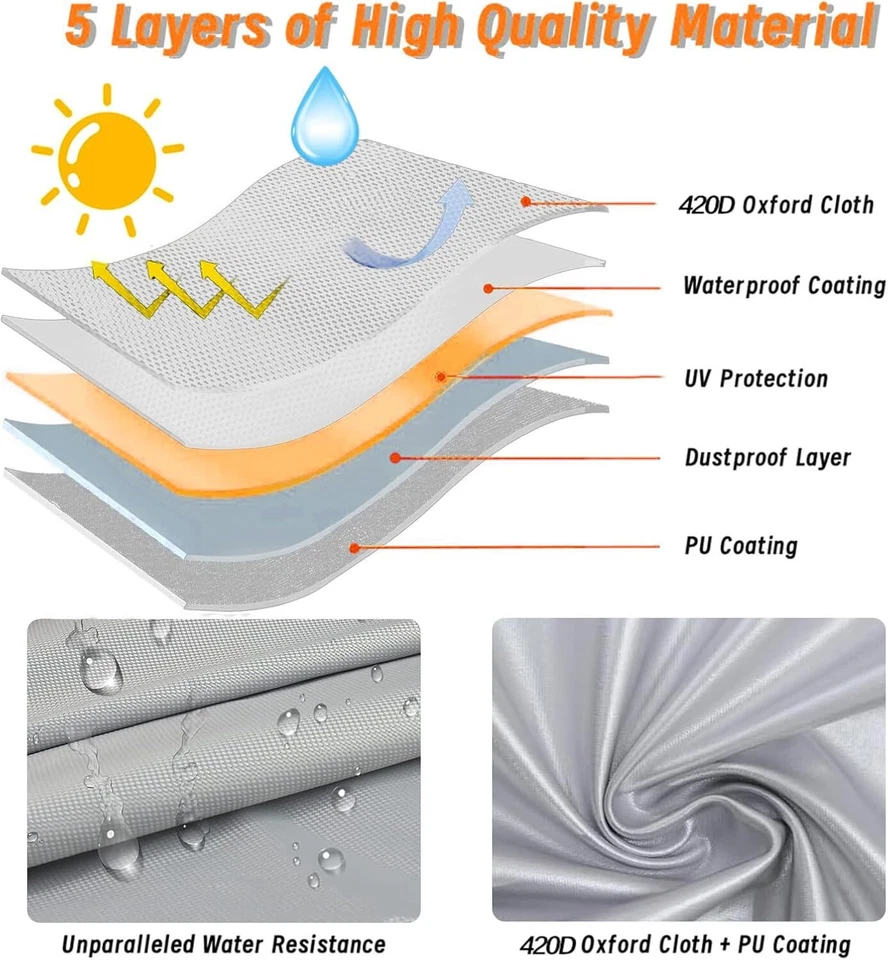 For Chevy C10 C20 C30 C1500 Pickup Truck Car Cover Waterproof Dust UV Protector - Image 2 of 4