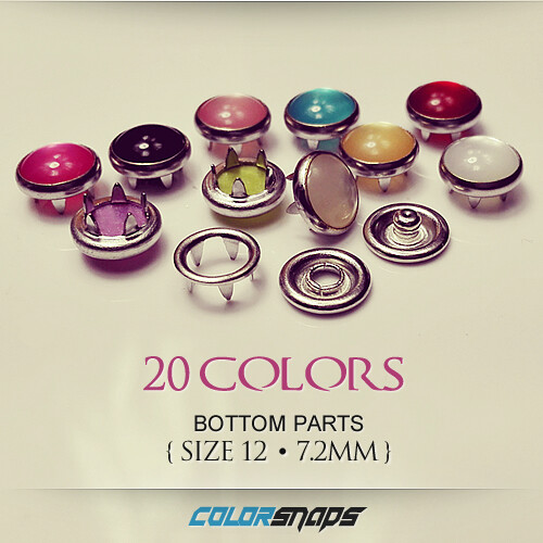 Size 12 • 5/16 • 8mm • Decorative Pearl Snaps • No Sew Buttons • Doll