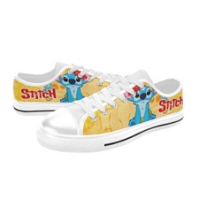 Cute Stitch Custom Canvas Sneakers Low Top Shoes For Kids