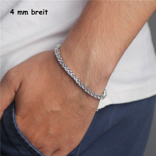925 ECHT SILBER RHODINIERT *** Zirkonia Tennisarmband Armband Armkette - Picture 7 of 10