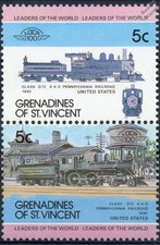 1892 PR Class D13 4-4-0 Pennsylvania Railroad Train Stamps / LOCO 100