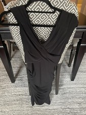  248 BCBG MAXAZRIA Black VITA Ruched Sheath Dress size Xs EUC