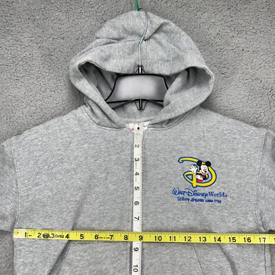 Walt Disney World Kids Hoodie Boys Youth Medium Gray Full Zip