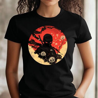 Frauen T-Shirt Ninja mit Löwenzahn Motiv Baumwolle Größe S bis 3XL