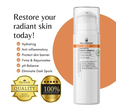 MOLLYSKINCARE Even Dark Spot Corrector Whitening & Brightening Cream - 150g