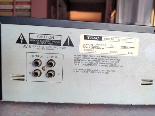 Vintage TEAC W-300 Dual Band Deck Kassettenspieler - rechter Player kein Ausgang - Bild 10 von 12
