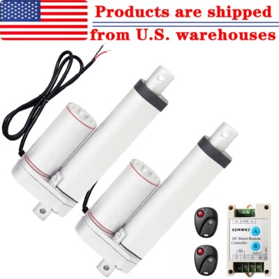 2x 4''Linear Actuator 12V Motor W/ Remote Control for Electric Power Machinery IG