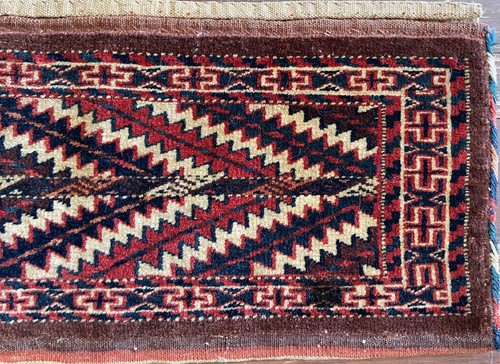 Antique Yomuth Rug/Bag, Turkoman, As Is 12" x 10" #17581 - Picture 2 of 5