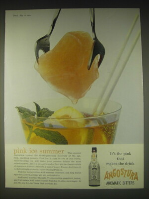 1962 Angostura Aromatic Bitters Ad - Pink ice summer