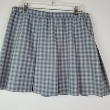 Marcia Womens Gray Plaid Pleated Tennis Skirt Sporty Golf Size XL Academia