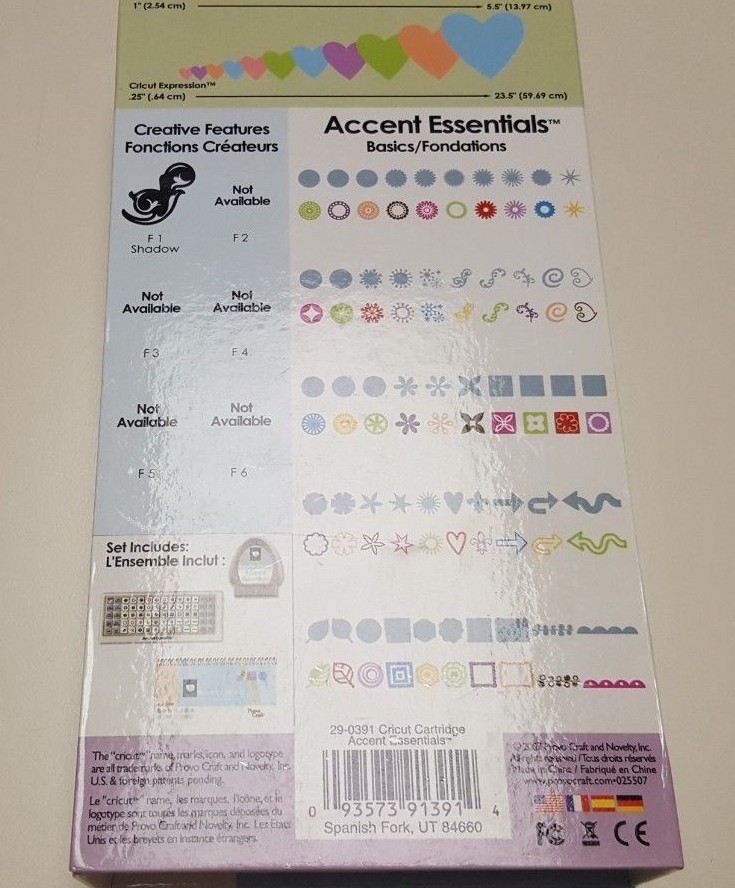 CRICUT ACCENT ESSENTIALS CARTRIDGE RETIRED RARE BRAND NEW/CRAFTING