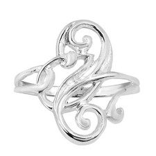 Vintage and Gorgeous Scroll Filigree Swirl Sterling Silver Ring - 8
